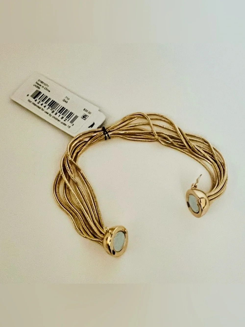 Anne Klein Gold-Tone Multirow Dome Magnetic Closure Statement Bracelet
